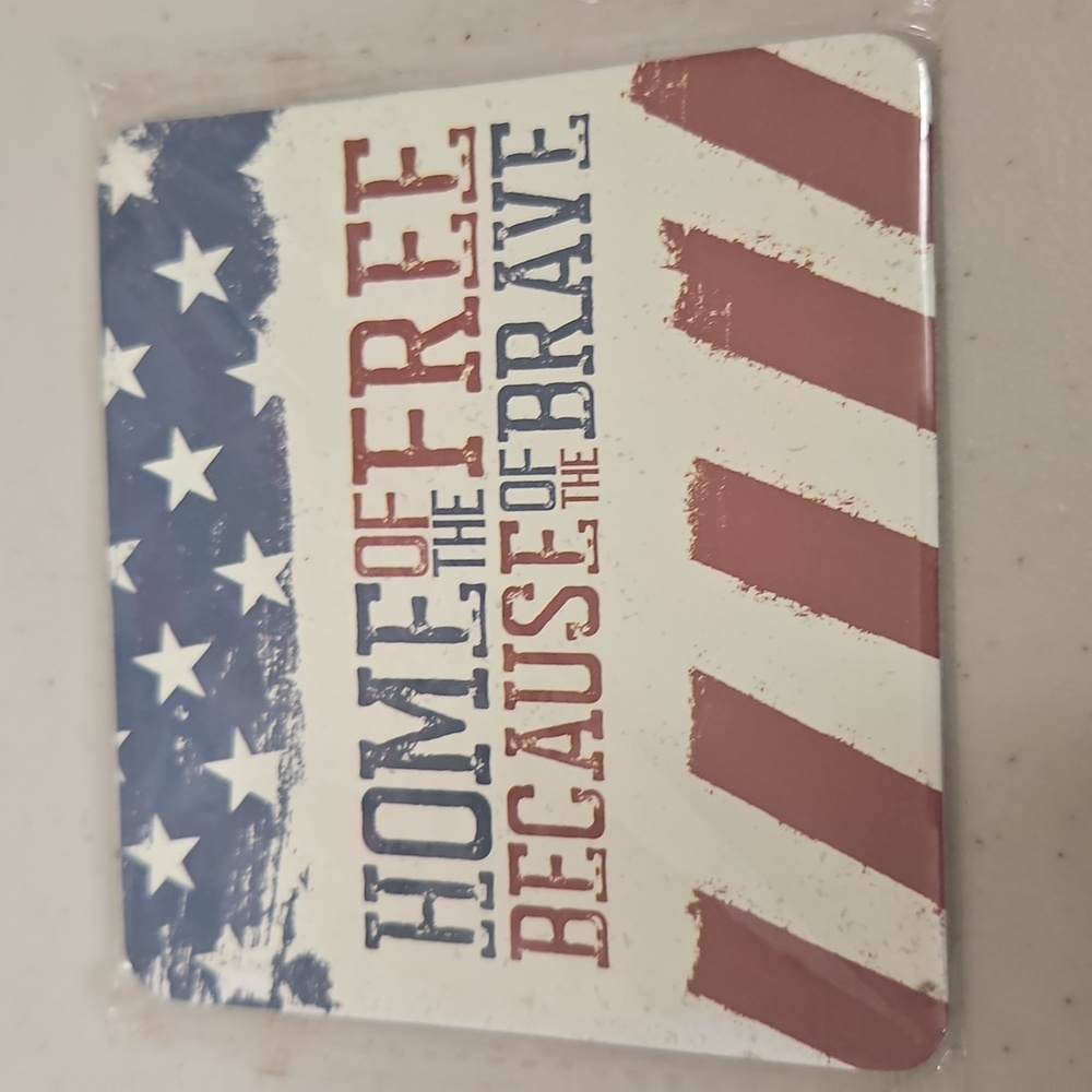 Patriotic Coaster Set 7 Piece Set Still In Plastic RW&B - Picture 10 of 11